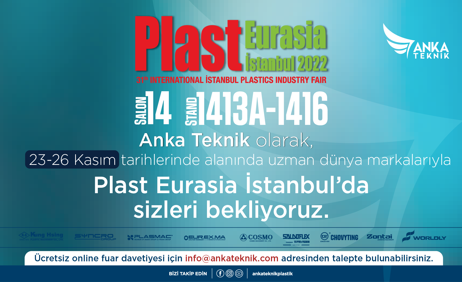 Anka Teknik, Plastik sektörünün duayen markaları ile Plast Eurasia'da!