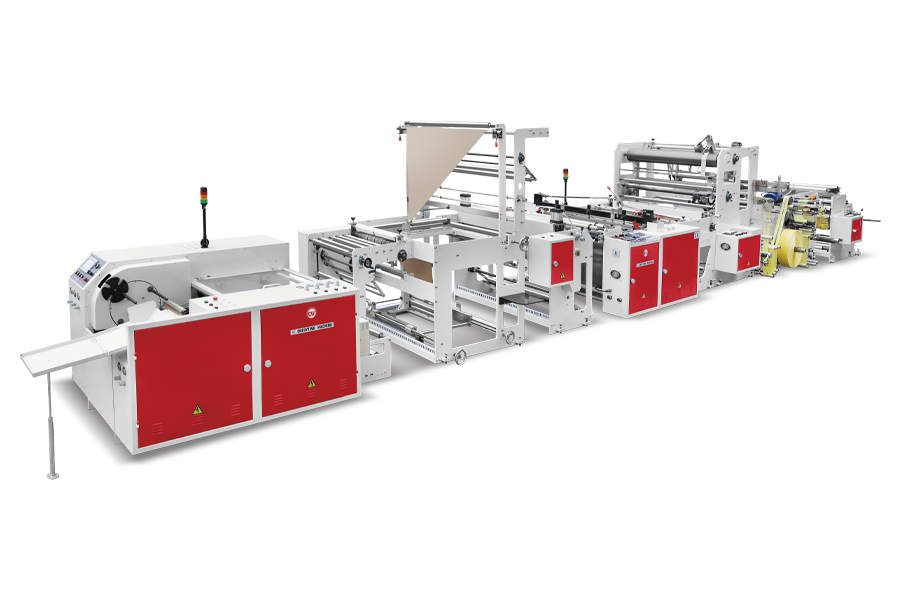 Tam Otomatik Koparmalı ve Perforeli Ağzı Büzgülü Çöp Torbası Kesim Makinesi